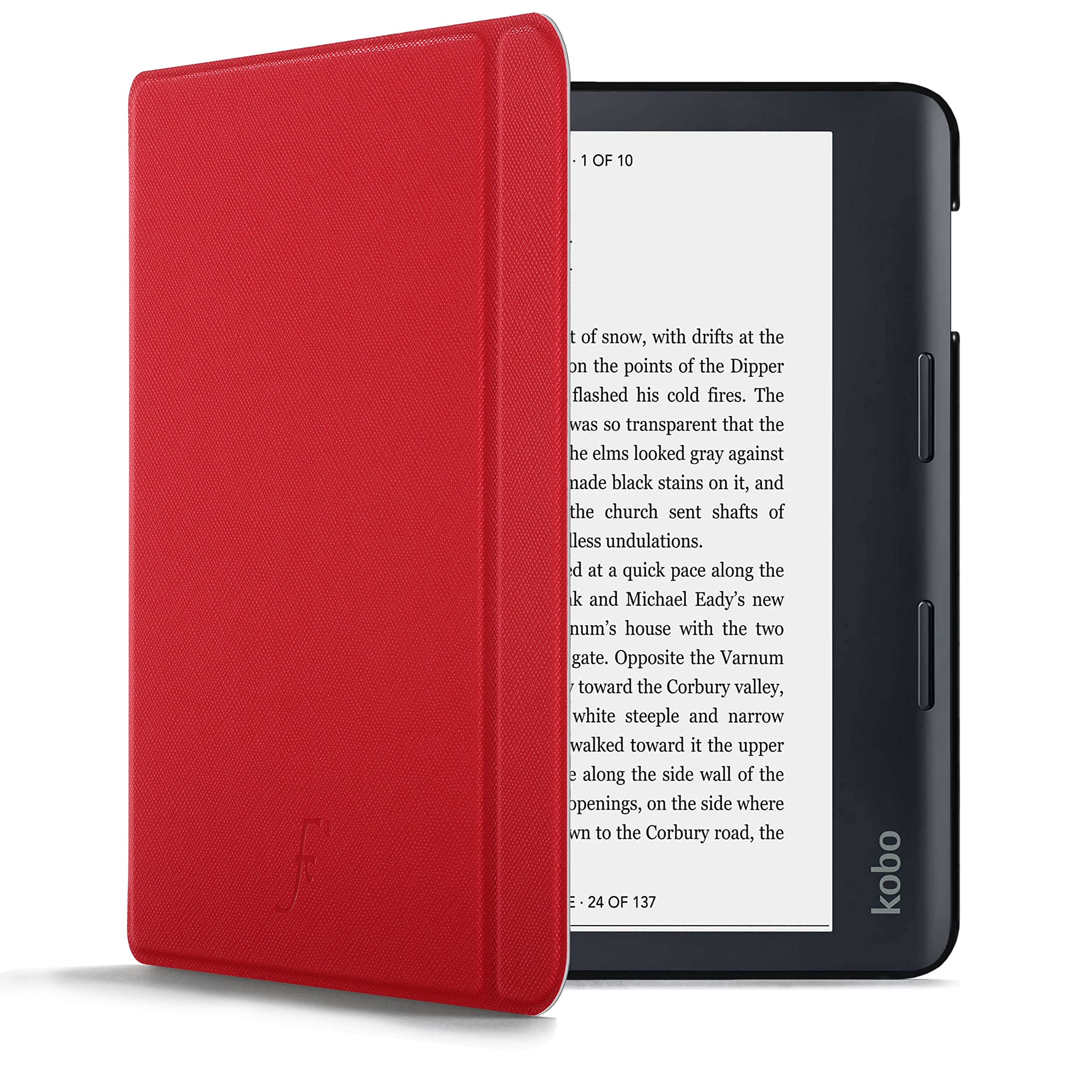 Forefront Cases Lightweight Cover for Kobo Sage 2021 - Slim Shell Design, Smart Auto Sleep-Wake, Protective Case - Red