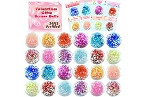 KISSFREE Prefilled Valentines Day Gifts for Kids,Valentines Cards for Kids Classroom with Stress Balls,Prefilled Valentines Exchange Gifts for Kids,Valentines Classroom Gifts,Valentines Fidget Toys