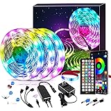 Waterproof 50 ft LED Lights, Color Changing RGB LED Strip Lights with Remote App Controlled LED Lights for Bedroom Decor, LED