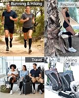aZengear Compression Socks 20-30mmHg Knee-High Seamless Toe Black S-M view 4
