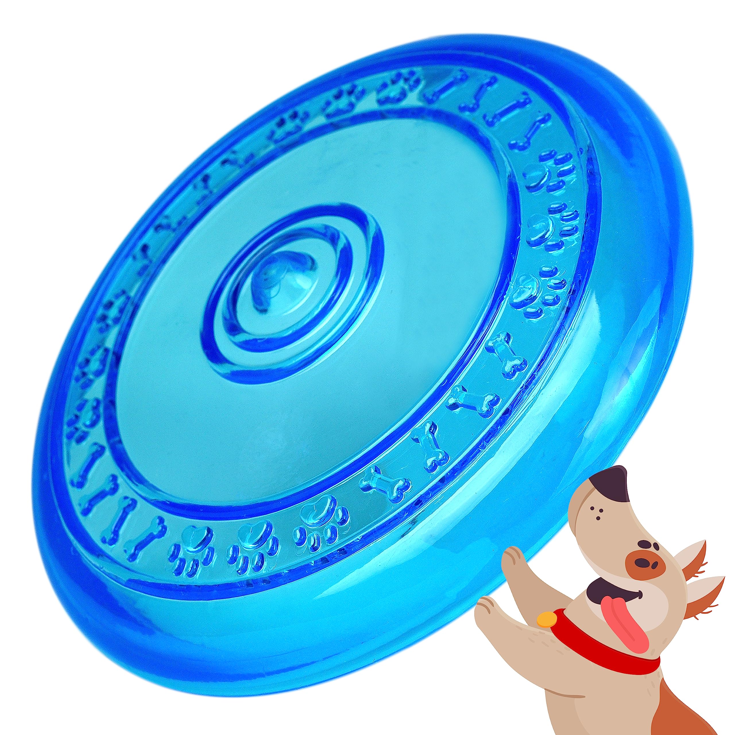 rootsnoot Frisbee for Dogs, Soft and Super Stable, Floatable, Especially Tooth, Gentle, Free from Harmful Substances (Neon - Blue)