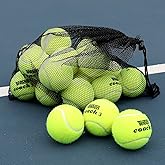 Teloon Pressure Training Tennis Balls-12 or 18 Count-Mesh Carry Bag，4 Colors Available，Pressureless Training Exercise Tennis Balls for Beginners.