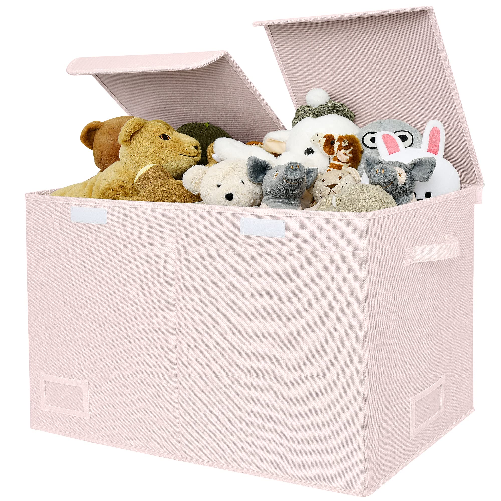 GRANNY SAYS Toys Storage Box, Pack of 1 Large Toy Box Organiser for Girls, Kids Storage Box with Lid, Toy Chest Basket for Organising Kids Bedroom Barbie Toys Bedding, Pink
