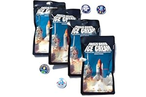 LuvyDuvy Freeze Dried Ice Cream Neapolitan Sandwich (Vanilla-Strawberry-Chocolate) and Space Sticker Party Bundle