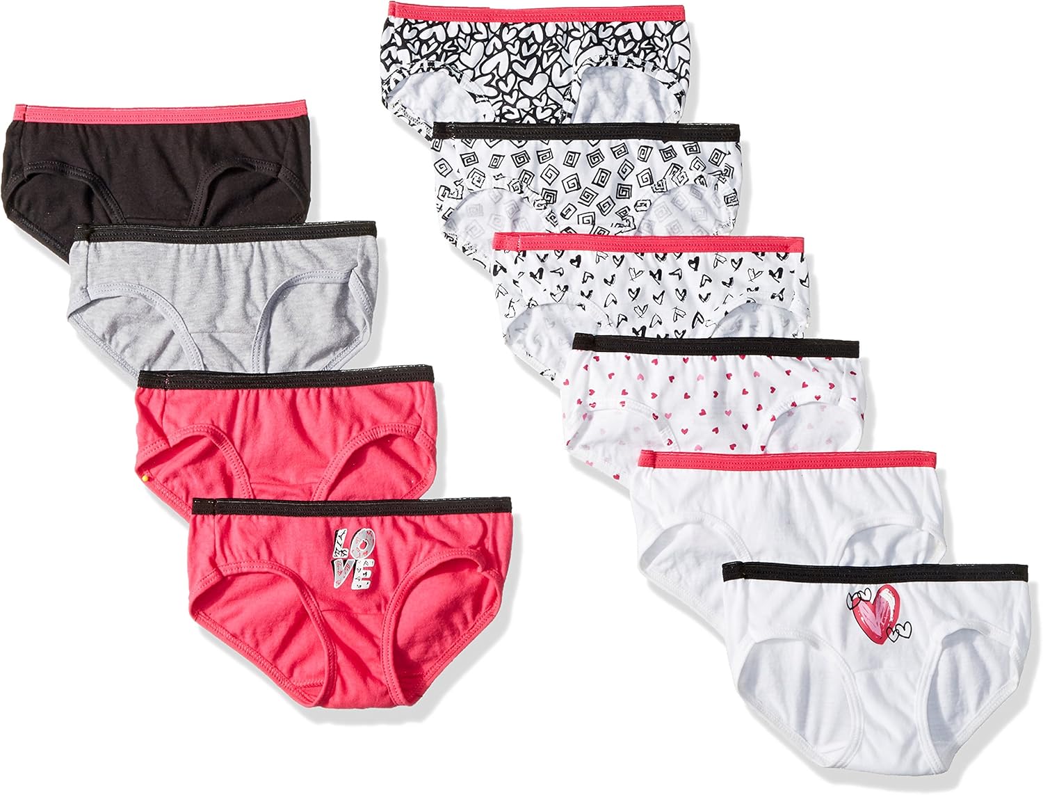 Hanes Girls' Hipster Multipack (colors and prints may vary): Clothing