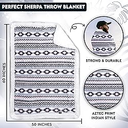 TrailCrest Sherpa Fleece Throw Blanket, Cozy Plush