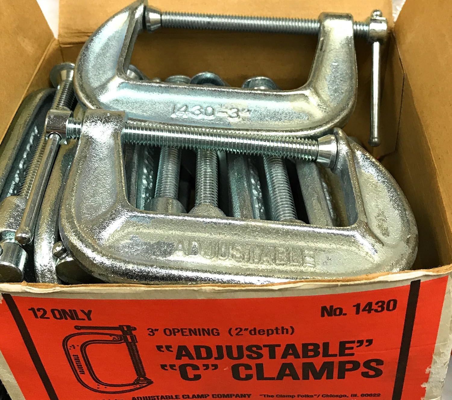 Lot of 3 x PONY CLAMP ADJUSTABLE 3 inch C CLAMPS 1430