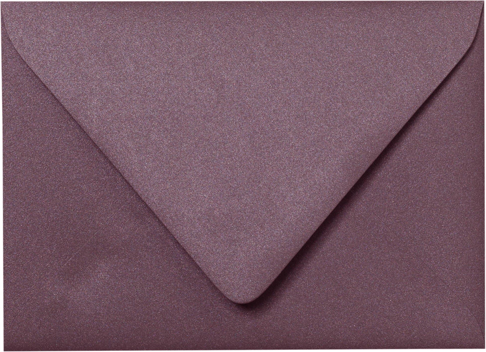 Outer A-7.5 Ruby Purple Metallic Euro Flap Envelopes (5 1/2" x 7 1/2") - 50 Envelopes from Paper and More