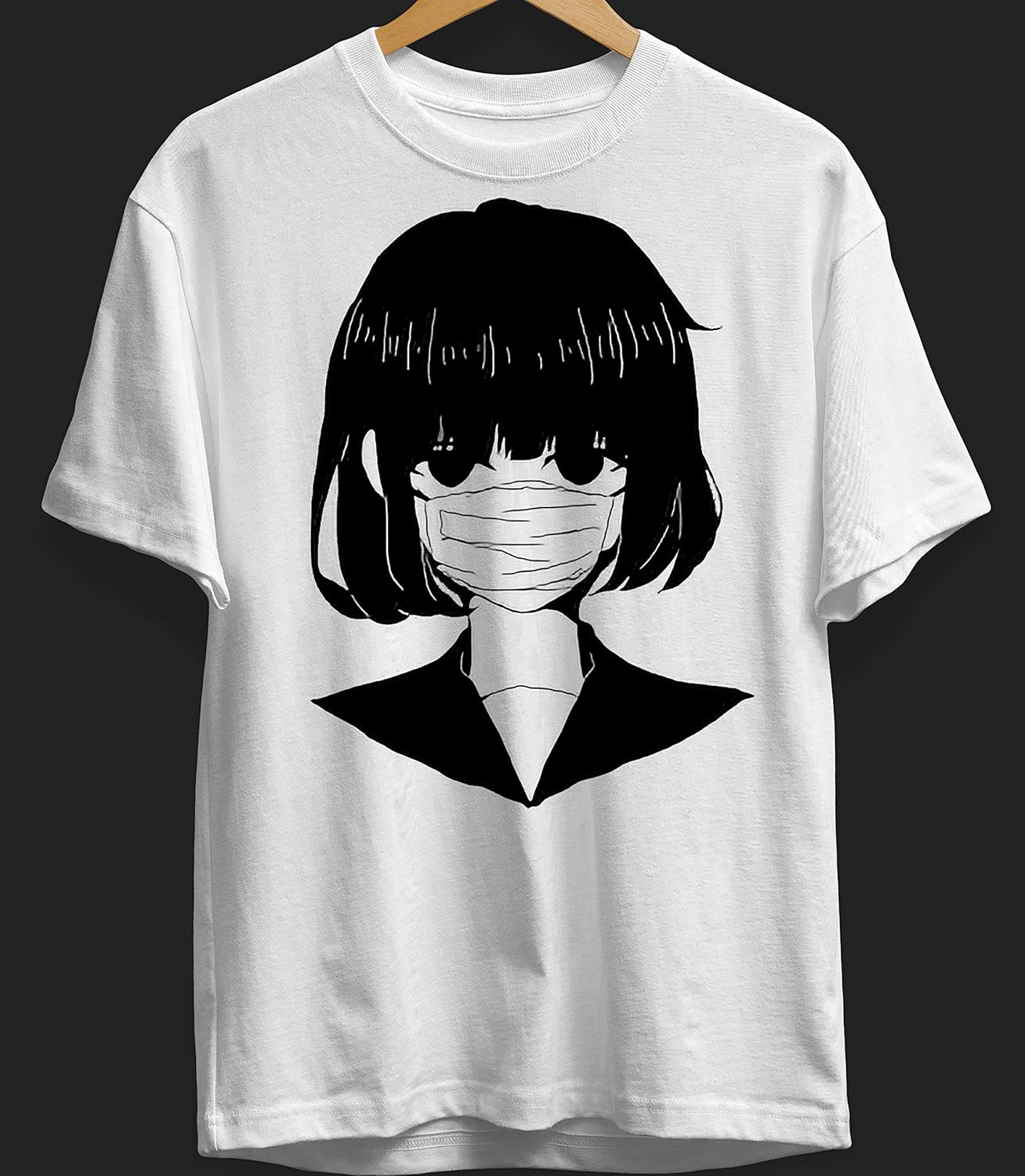 Anime Dark Girl Black And White Aesthetic T Shirt Long Sleeve