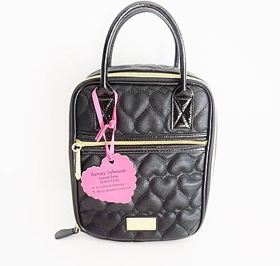 black quilted lunch bag