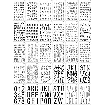 Kit Estênceis Letras E Números PATIKIL - 27 Peças Reutilizáveis - 10x10 Cm - Para Pintura Em Parede, Madeira E Tecido
