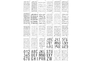 TENARE 30 Pieces Letter Stencils for Painting 4 x 7 Inch Alphabet Reusable Plastic Numbers Font Templates for Journal Notebook, Diary, Scrapbook Decor Supplies