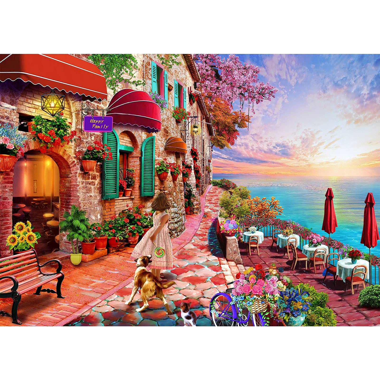 HUADADA Jigsaw puzzles for adults 1000 piece jigsaw puzzles for adults jigsaws 1000 pieces for adults Challenging Game（morning flowers）, GSDZ0023-0002 — image 1
