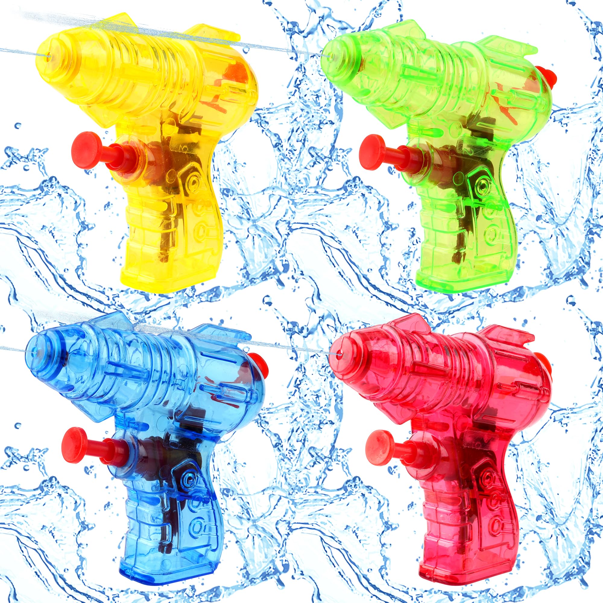 4 Pack Water Gun for Kids | Outdoor Summer Pool & Beach Squirt Toys | Water Fight Party Favors Fillers | Water Pistol Toys for Girl Boy Summer Swimming Pool Garden Party Favor Beach