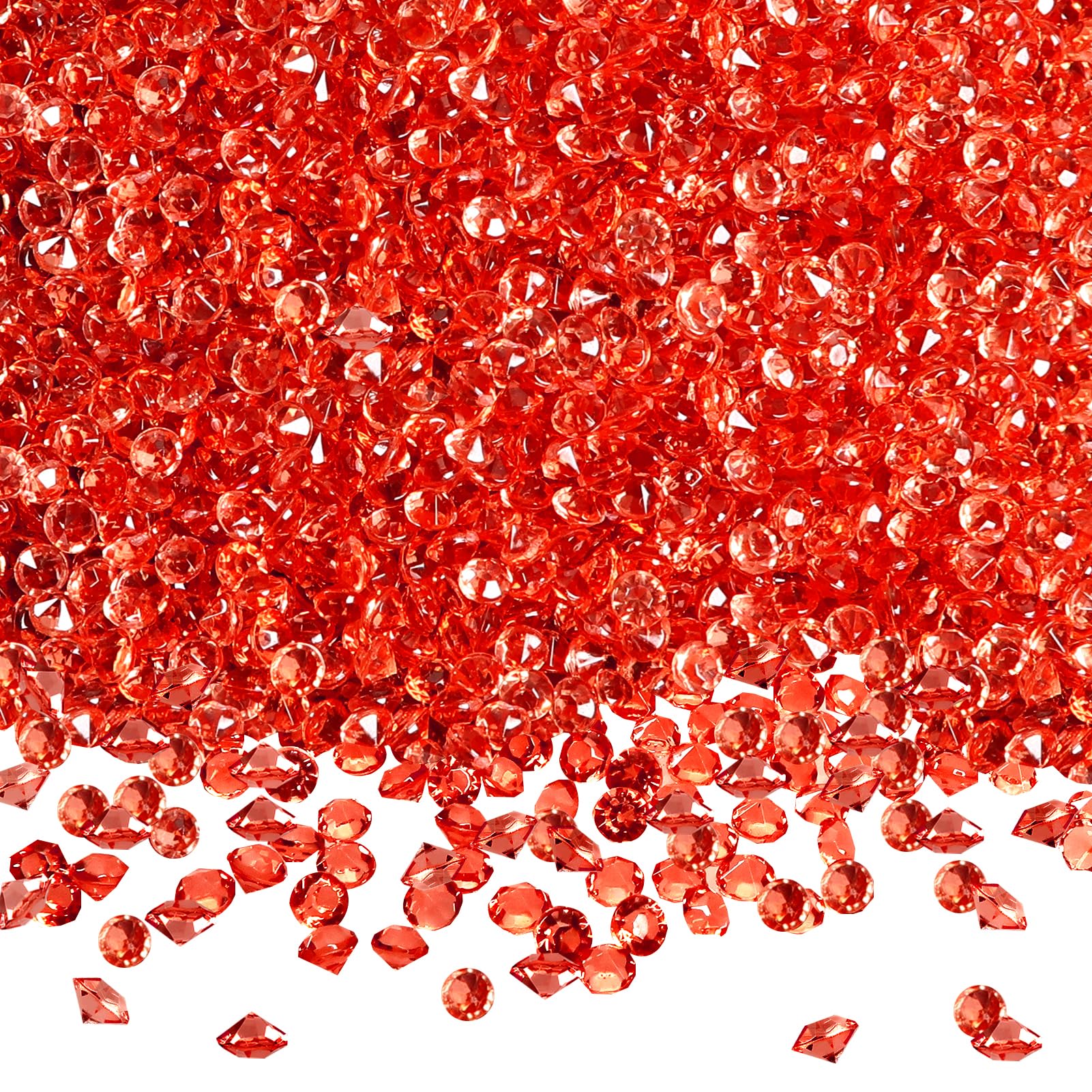 TOAOB 5000 Pieces 3 mm Red Diamond Scattering Diamonds Crystals Decorative Wedding Stones Crystal Table Confetti Table Decoration