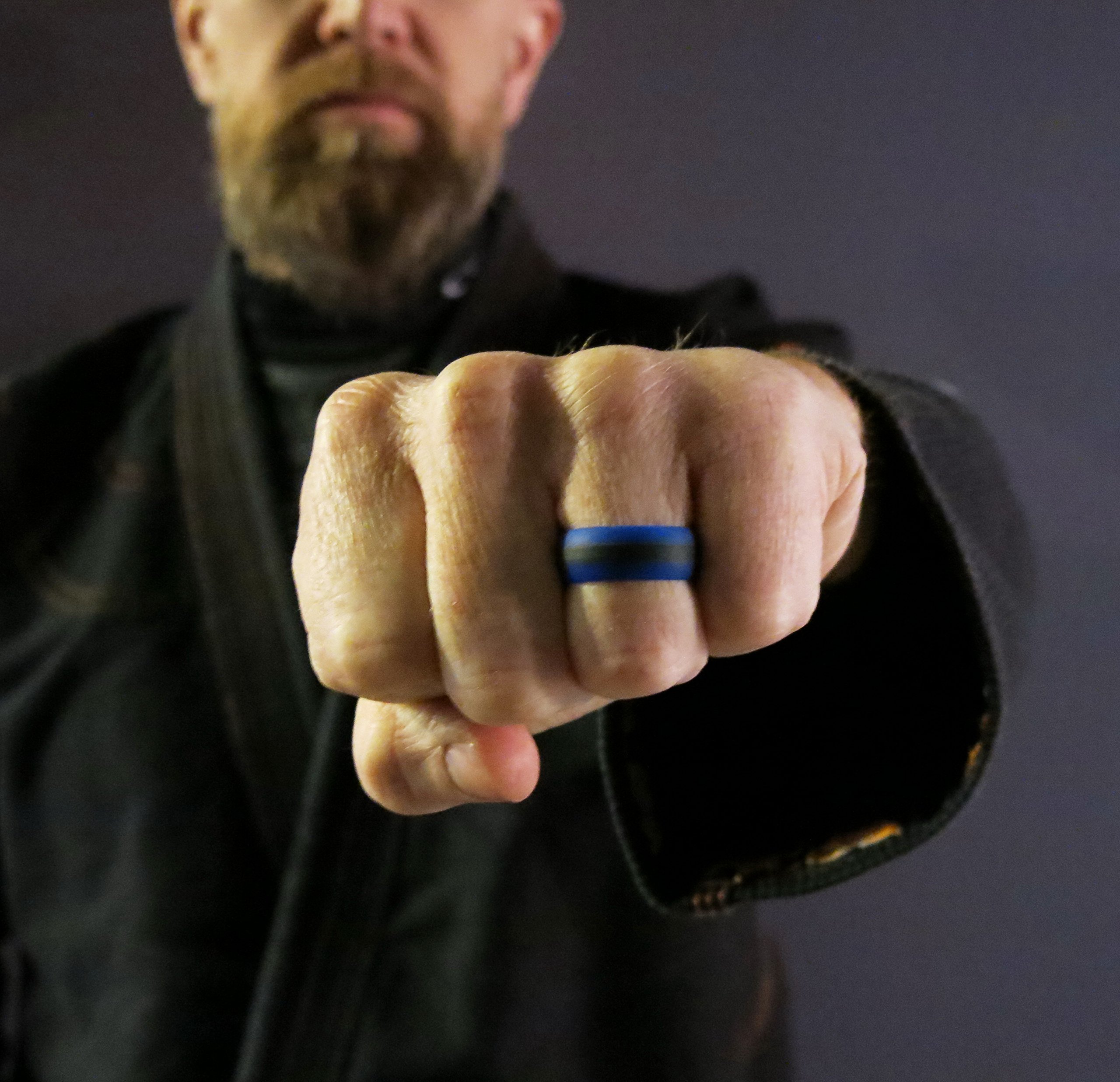 BJJ Rings Silicone Wedding Band for Men & Women Ranked Rubber Wedding