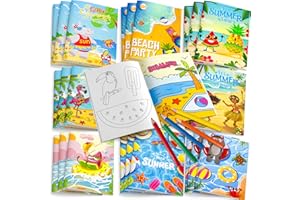 Hawaii Coloring Books, 16pcs Summer Pool Coloring Books and 12pcs Summer Party Decorations Pencils, Summer Beach Coloring Boo