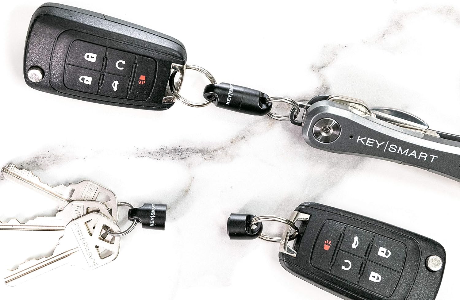 KeySmart MagConnect - Quick, Secure Key Attachment to Bag, Purse & Belt - Easy Access to Keys (3 Pack, Black): Office Products