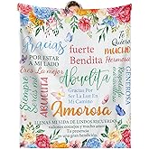 FuWeave Grandma Blanket Christmas Abuelita Gifts in Spanish Grandma Birthday Gift 50" x 60" Spanish Abuela Blanket Regalo para Abuela from Granddaughter Grandson Grandchildren