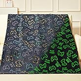 RRKTP Gamer Valentines Day Gifts for Boys, Game Gifts Toys for Boys,Glow in The Dark Gaming Blanket,Birthday Gifts Decor for Kids Age 3-14 Year Old Teen Child Toddler Soft Luminous Blanket 50"x60"