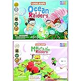 Logic Roots Addition Games - Pack of 2, Mountain Raiders and Ocean Raiders, Math Board Games and STEM Toys for 5- 9 Year Olds