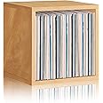 Way Basics Modular Vintage Vinyl Record Storage Blox Cube, Organizer Shelf (Fits 65-70 Album) Natural