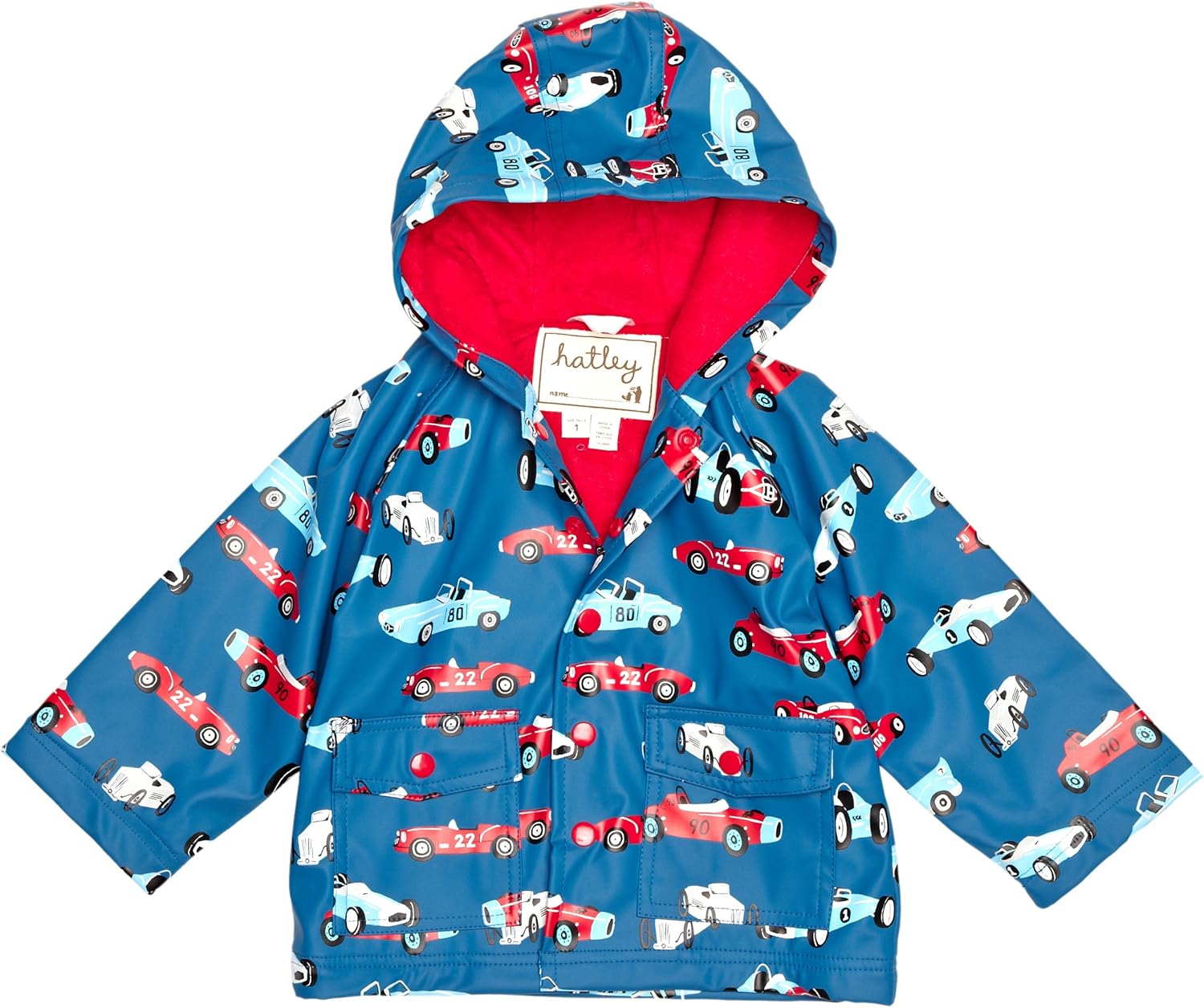 Hatley Boys' Printed Rain Jacket Raincoat, Dark Slate, 6 Years Amazon