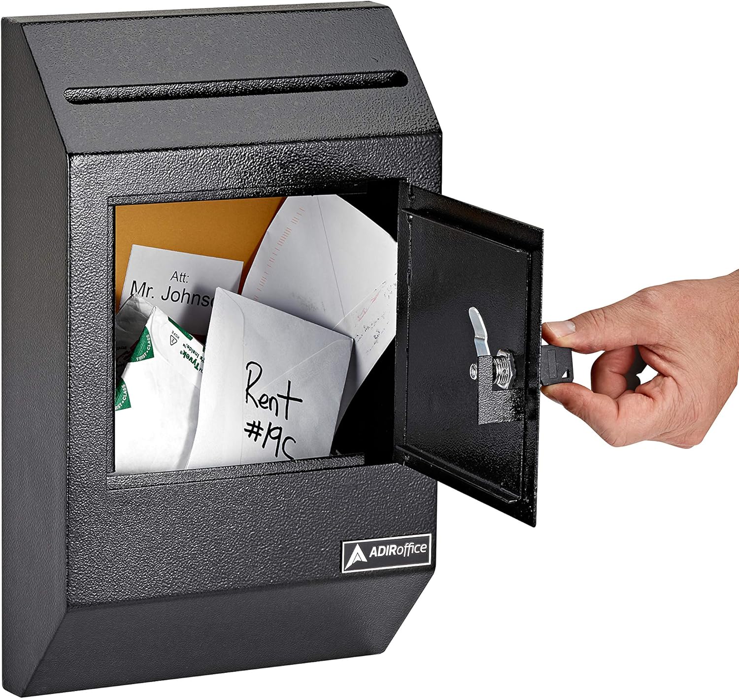AdirOffice Drop Box - Heavy Duty Secured Storage with Lock - for Commercial Home Office or Business Use (Black): Home Improvement