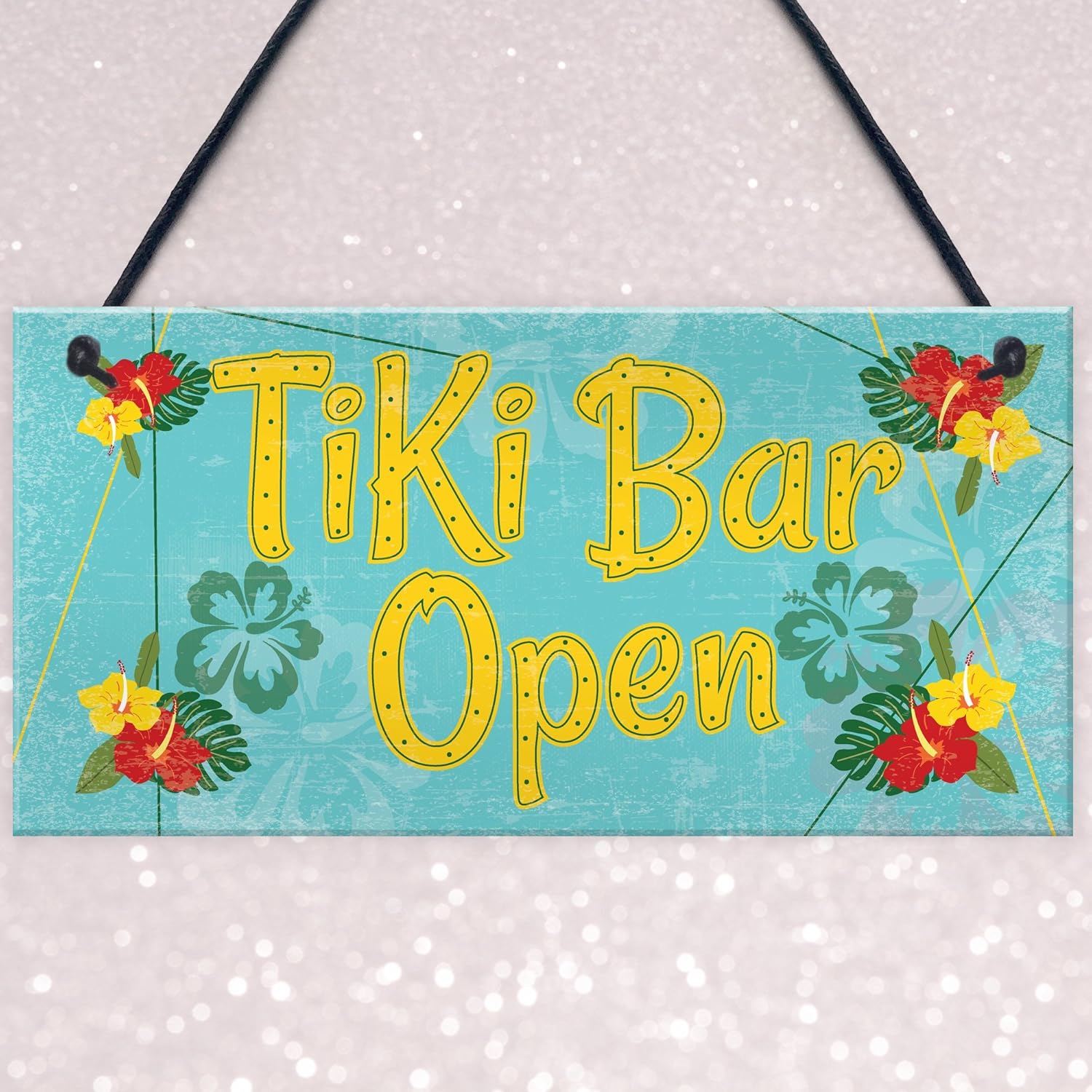 RED OCEAN Tiki Bar Open Hanging Bar Pub Plaque Beer Cocktails Beach Decoration Sign Friendship Gift, Multicolor - Image 4