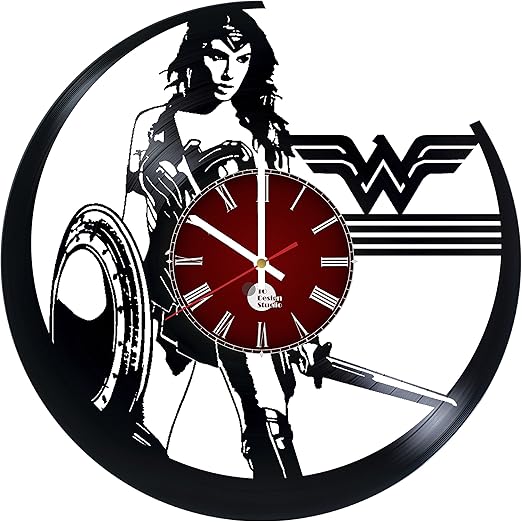 Amazon Com Wonder Woman Dc Comics Vinyl Record Wall Clock Get