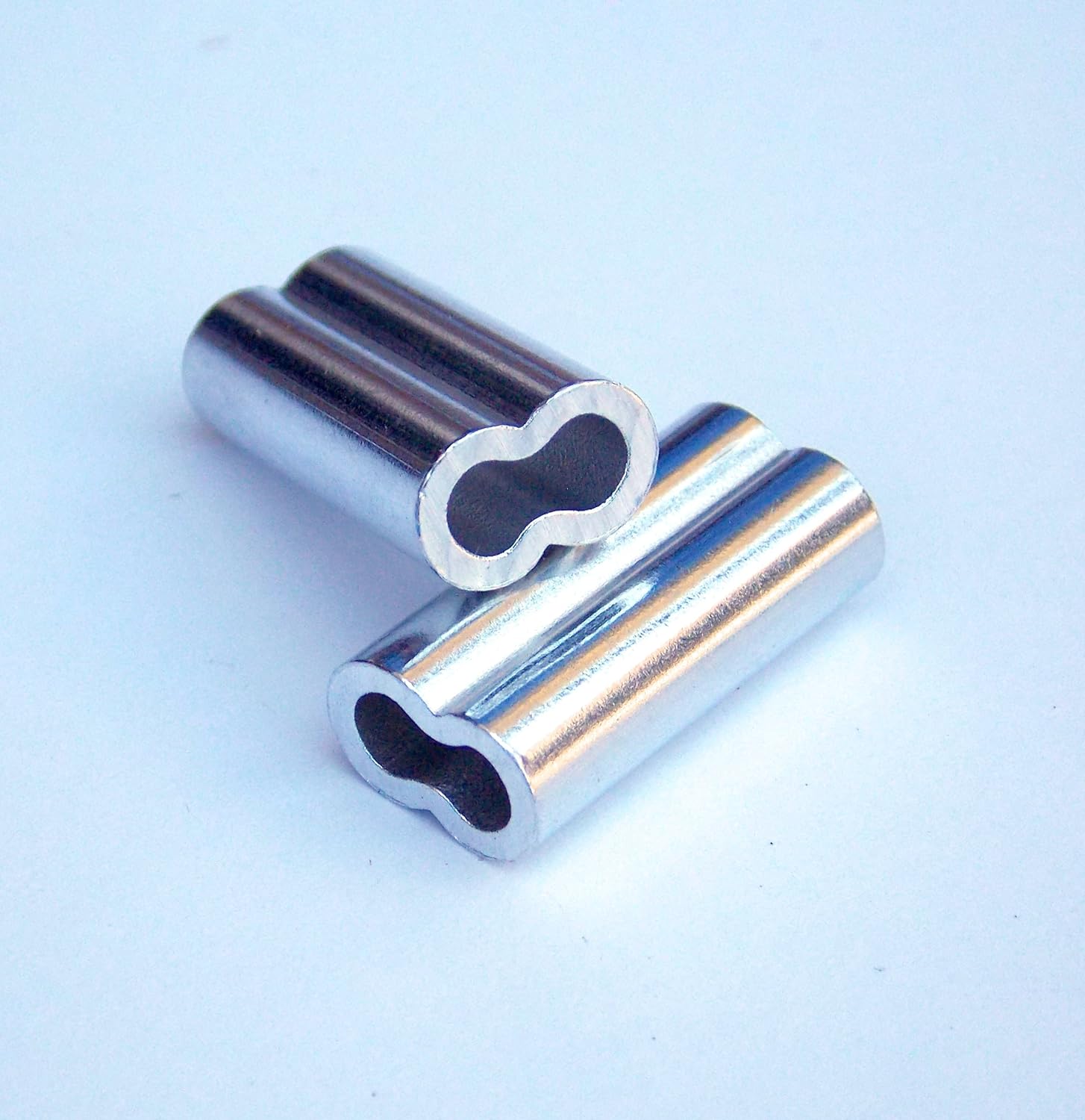 Aluminum Double Barrel Crimp Sleeves 1.7mm x 18mm 100