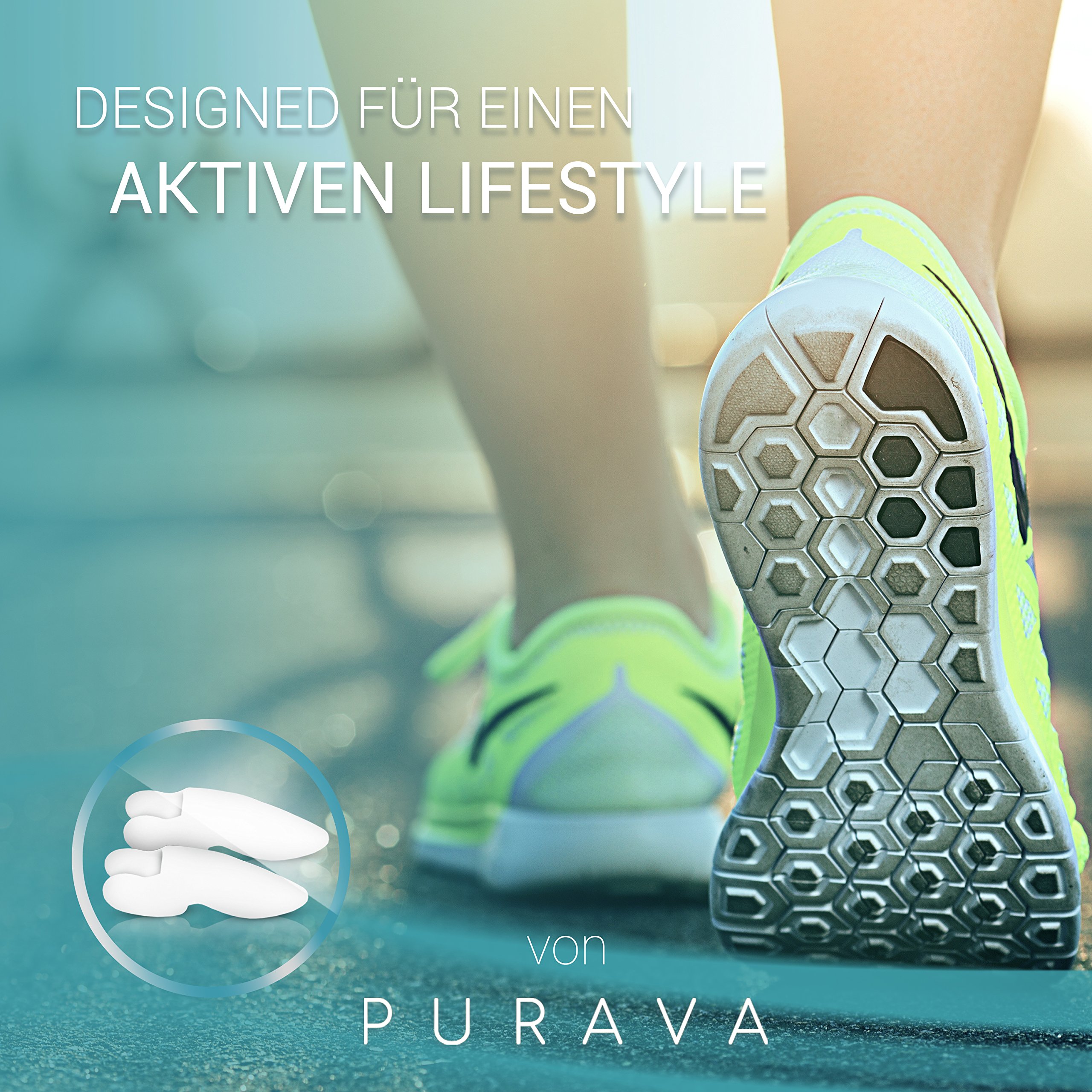 6x Separador de Dedos Pie Hallux Valgus de PURAVA - Con Caja de Transporte Higiénica - Confort Óptimo Gracias a la Innovadora Silicona de Gel Suave - sin BPA - 1 año de Devolución de Dinero - Tamaño Universal