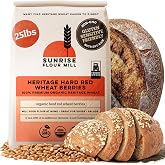 Sunrise Flour Mill Heritage Hard Red Wheat Berries (Turkey Red) (400 Ounce (Pack of 1)) Certified Organic | Non-GMO | Unprocessed | Vegan | Kosher | Shelf-stable Whole Wheat Berries Organic