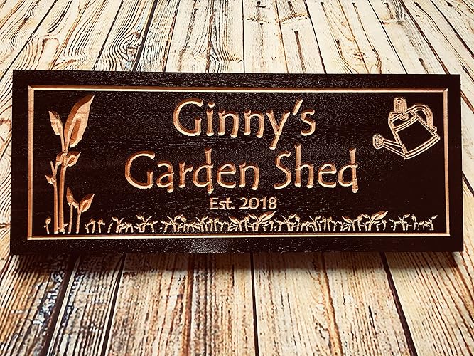 Amazon.com: Personalized Outdoor Wooden Sign Garden Decor She Shed