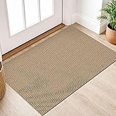 IOHOUZE Small Area Rug 2x3 Washable Woven Rugs for Entryway Non Slip Rubber Backed Kitchen Rugs Indoor Outdoor Doormat Throw Rug Floor Carpet for Entrance Front Door, Orange/Tan/Brown