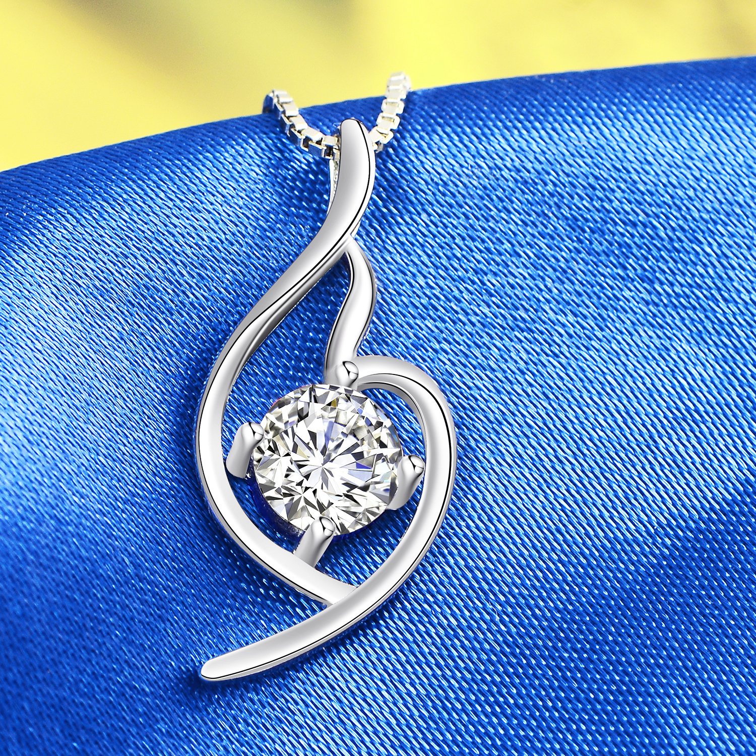 Platinum Italian designed PURE SILVER GREATEST LOVE Heart Pendant Necklace