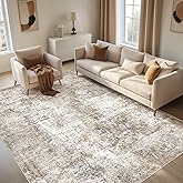 DEXIDUO 9x12 Area Rugs for Living Room - Washable Large Modern Abstract Rugs Soft Neutral Non Slip Ultra Thin Stain Resistant