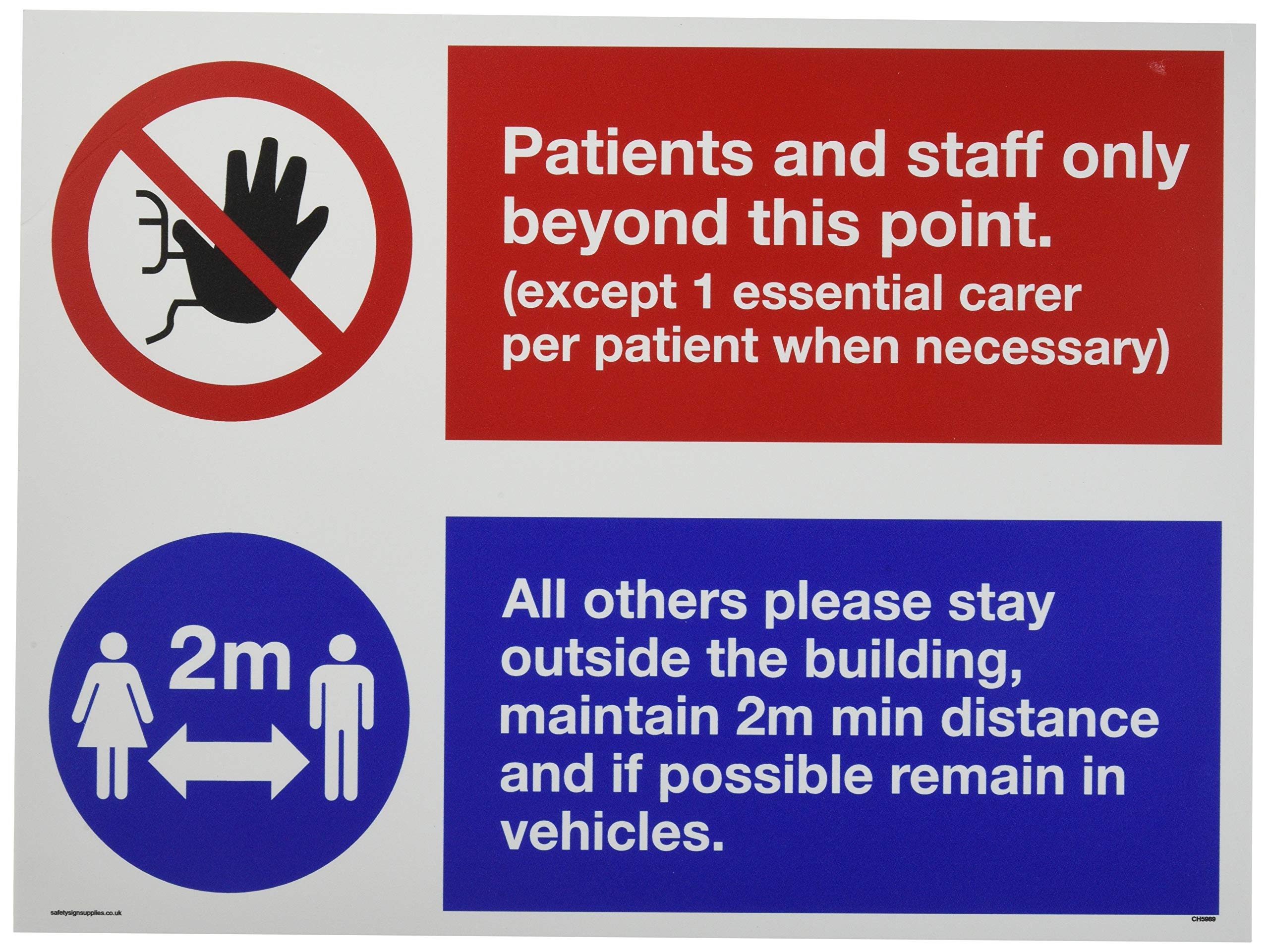 Dual sign Patients and staff only beyond this point All others please stay outside the building
