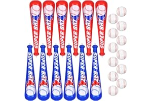 durony 12 Sets Inflatable Baseball Bats and Mini Foam Baseball Sports Stress Ball Sports Party Favors for Baseball Party Supplies Sports Theme Toy
