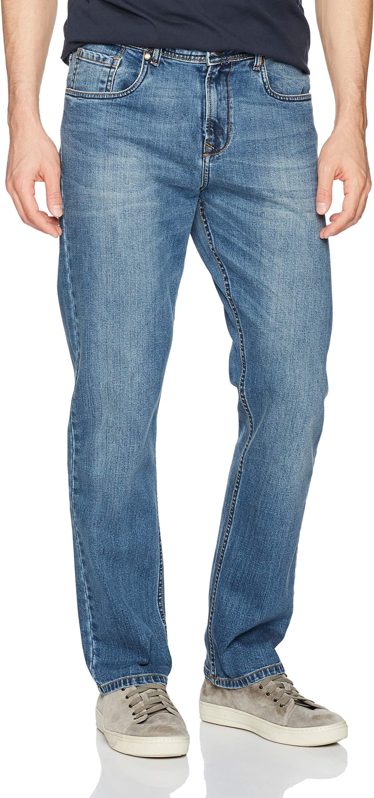 Comfort Denim Outfitters Men's 's Relaxed Fit Jeans 32Wx32L Medium Blue
