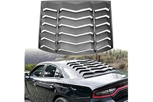 LE-JX Carbon Fiber Print Rear Window Louver Cover, Lambo Style Custom Fit All Weather ABS Compatible with 2011-2021 Dodge Charger SXT/GT/RT/RT Scat Pack/Scat Pack Widebody/SRT Hellcat Widebody