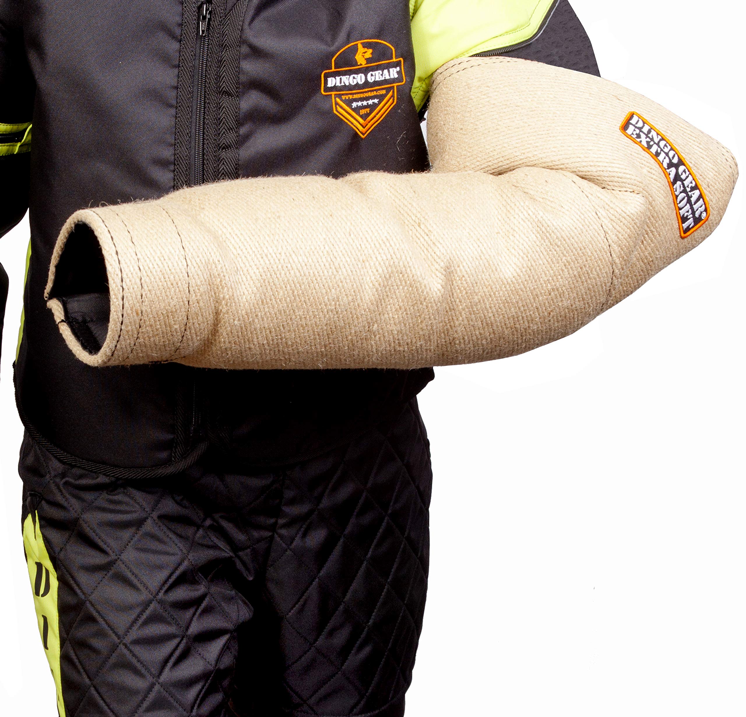 DINGO GEAR Extra Soft Jute Bite Sleeve with Handle and Grip Inside the Bite Guard for IGP, K9, Dog Sports, Young Dog Training, Bite Level 2 - Intermediate (S01957)