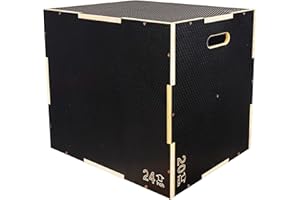 Fitvids 3-in-1 Non-Slip Wooden Plyo box, Plyometric Jump Box for Home Gym, Step Up Box for Workout Training, Lunges, Squats, Dips, 550lbs Weight Capacity, Multiple Sizes