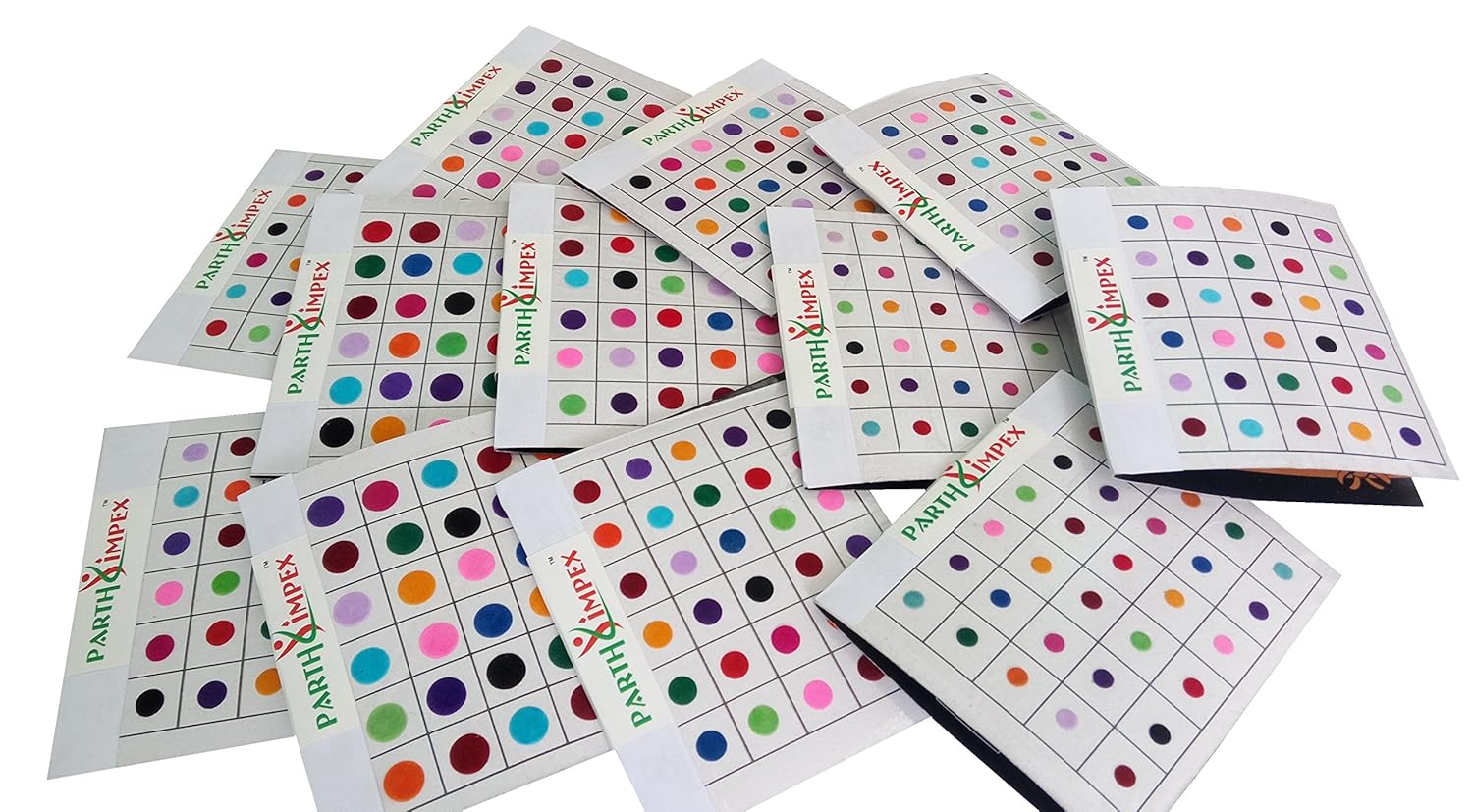 PARTH IMPEX 720 X Count Assorted Multi Color and Multi Size Indian Daily Use Reusable Forehead Bindi Round Dot Tattoo Body Art Sticker