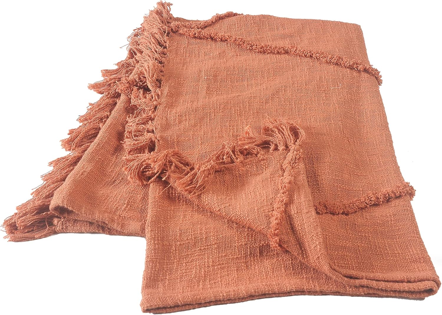 MISC Terracotta Clay Tufted Throw 