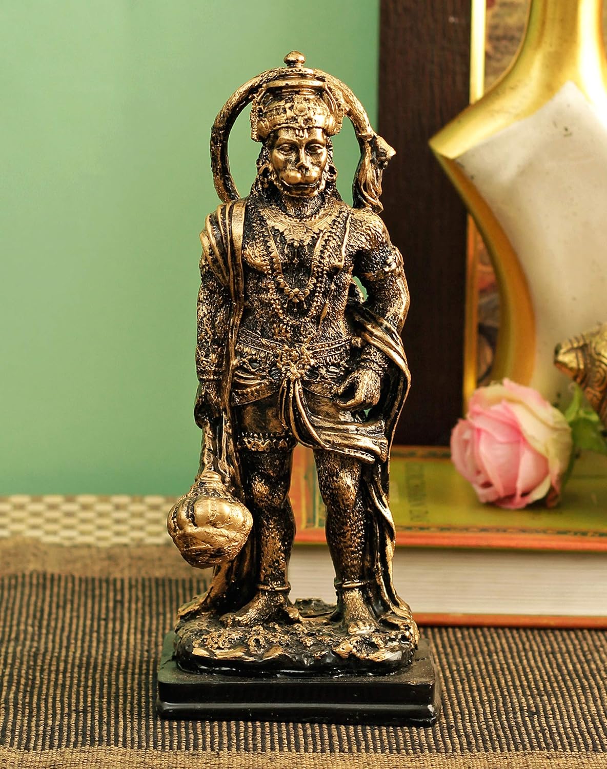 TIED RIBBONS Lord Hanuman Idol Statue (22 cm X 9 cm) - Hanuman Idol Figurine for Temple Table Desktop Home Decoration Indian God Idol