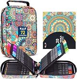 H & B 72PC Colouring Pencils with Portable Zipper Bag, Gift Set