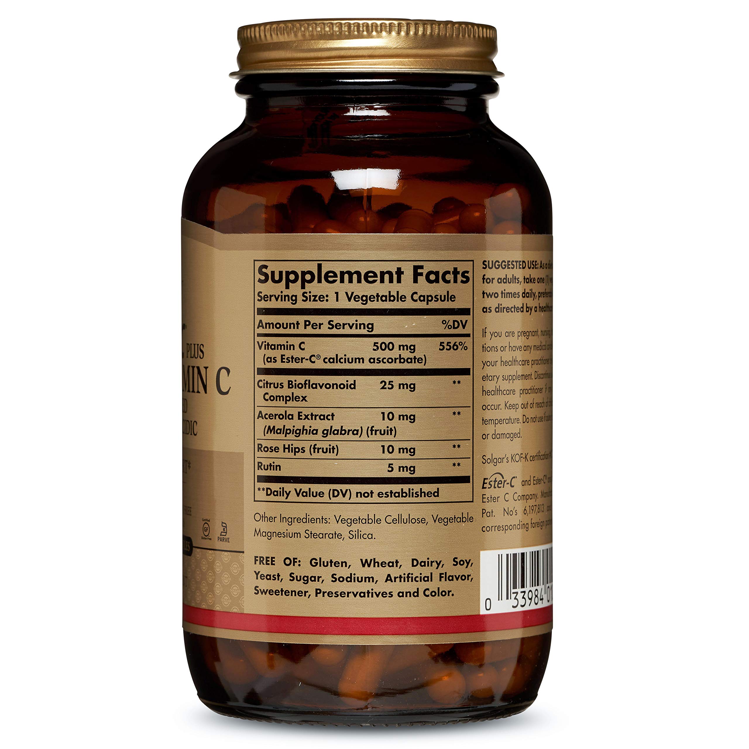 Solgar EsterC® Plus 500 mg Vitamin C, Immune Support, WellRetained