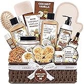 EIRNAY Christmas Gifts For Women - 16 PCS Birthday Gift Basket for Women Set of Coconut Vanilla Self Pampering Set, Includes Luxurious Home Spa Shower Gel Bubble Bath