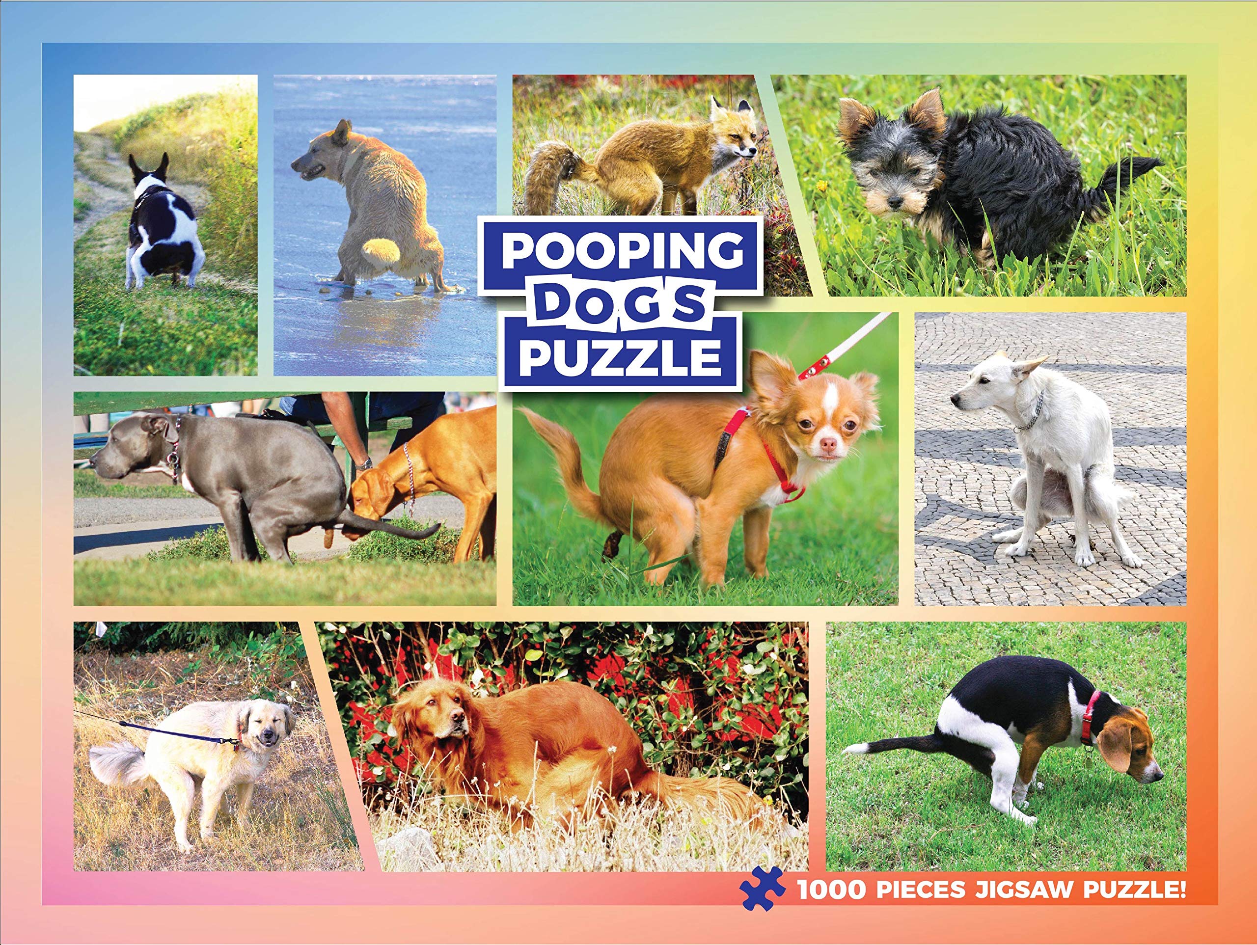 Pooping Dogs 1000 Piece Dog Puzzles for Adults Funny Dog Poop Gag